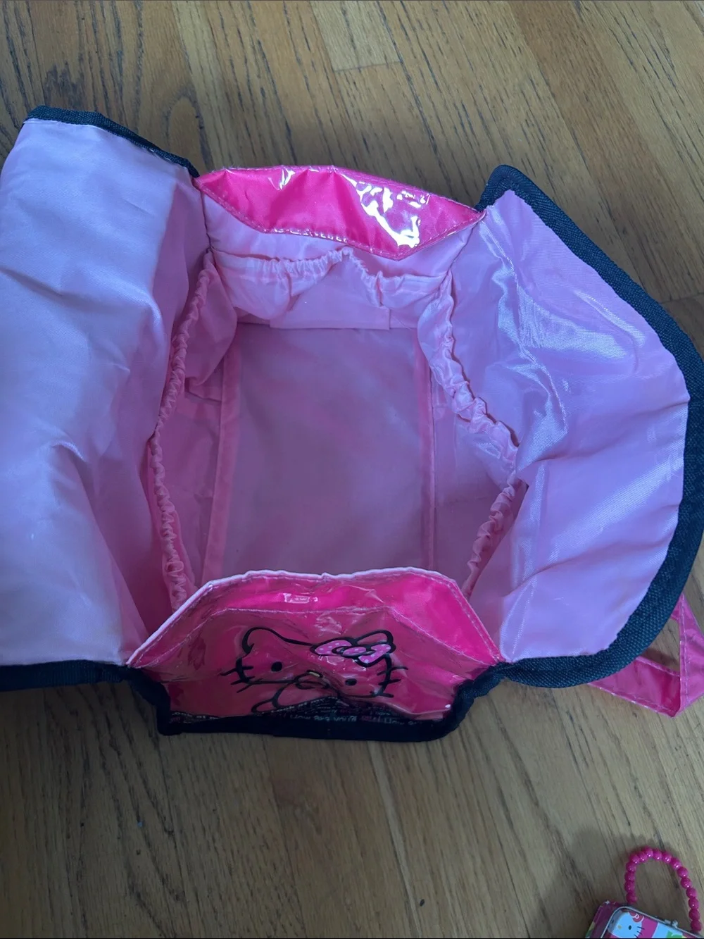 Hello Kitty Hot Pink Tote with Black Polka Dot Trim